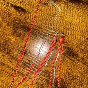 Amazon Red and Gold Beaded Necklace